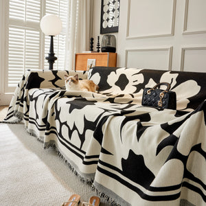 Chenille Floral Soft Thick Reversible Blanket Covers for Couch, Couch Protector Blanket Cover Sofa