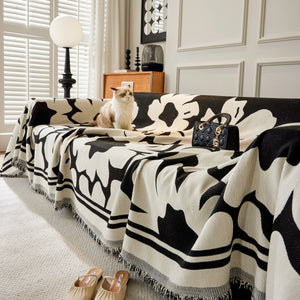 Chenille Floral Soft Thick Reversible Blanket Covers for Couch, Couch Protector Blanket Cover Sofa