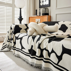 Chenille Floral Soft Thick Reversible Blanket Covers for Couch, Couch Protector Blanket Cover Sofa