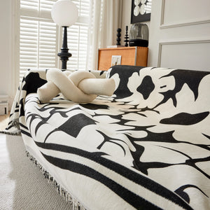 Chenille Floral Soft Thick Reversible Blanket Covers for Couch, Couch Protector Blanket Cover Sofa