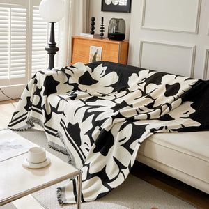 Chenille Floral Soft Thick Reversible Blanket Covers for Couch, Couch Protector Blanket Cover Sofa
