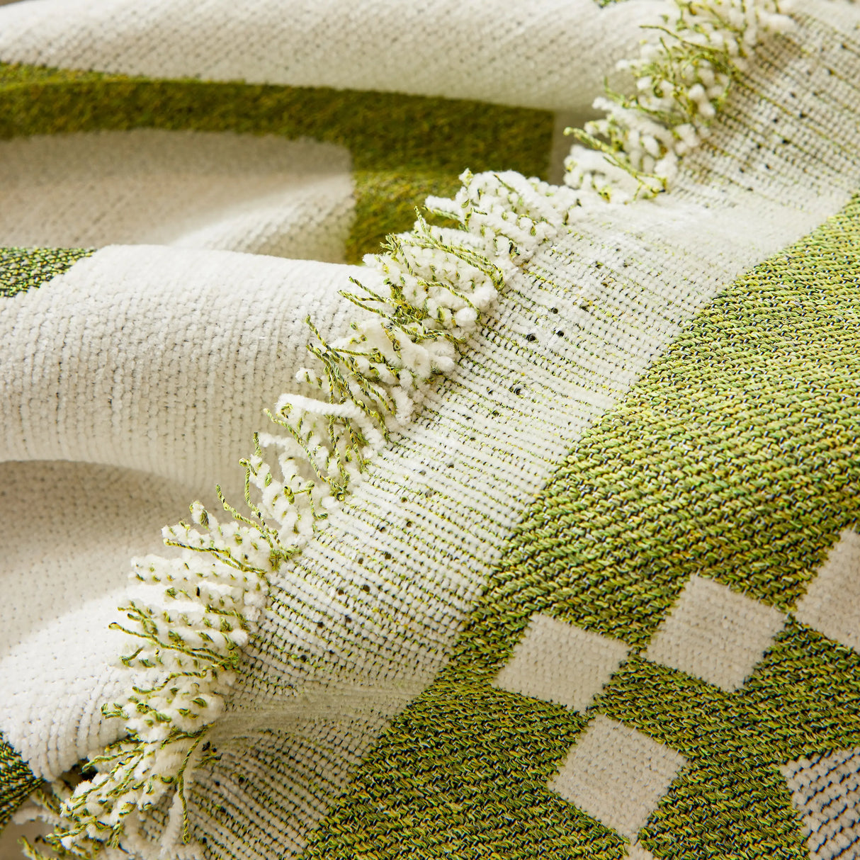 Boho Geometric Chenille Throw Sofa Cover Soft Textured Decorative Couch Blanket