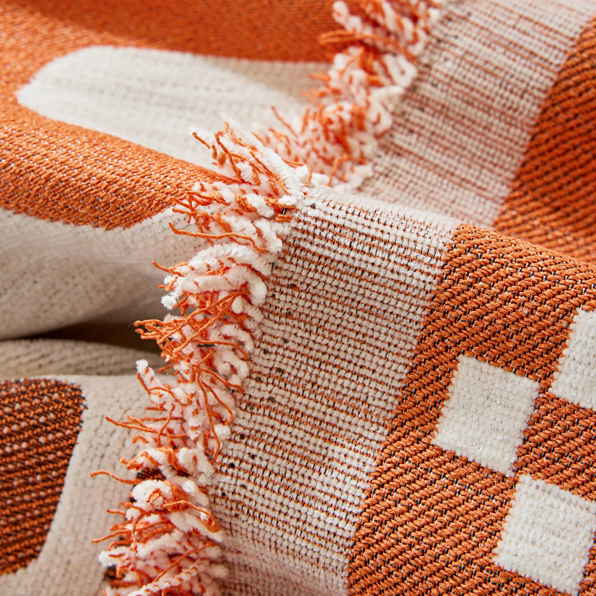 Boho Geometric Chenille Throw Sofa Cover Soft Textured Decorative Couch Blanket