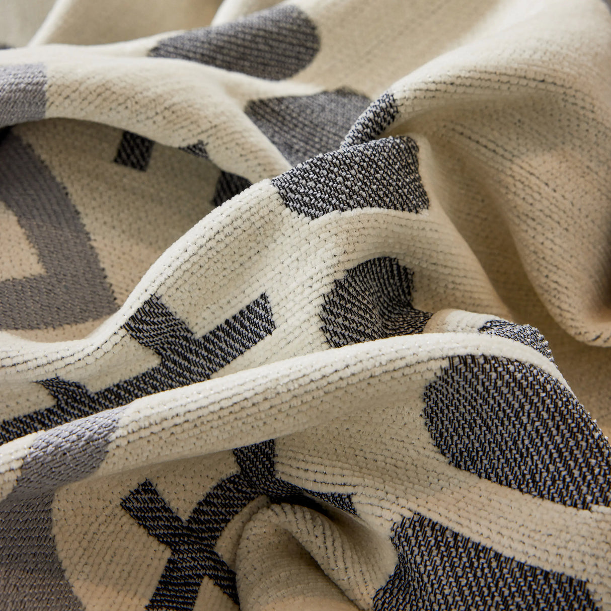 Boho Geometric Chenille Throw Sofa Cover Soft Textured Decorative Couch Blanket