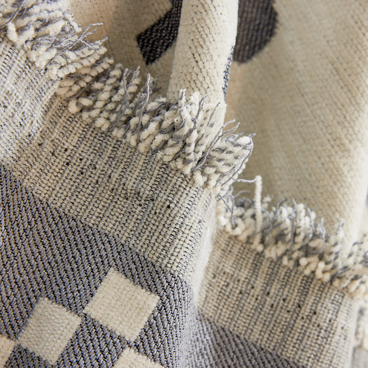 Boho Geometric Chenille Throw Sofa Cover Soft Textured Decorative Couch Blanket