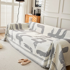 Chenille Abstract Soft Thick Reversible Oversized Couch Cover Blanket, Blanket on Sofa and The Couch