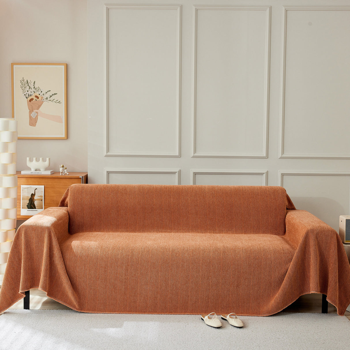 Herringbone Oversized Chenille Couch Throw Cover Sofa Slipcovers Couch Covers for Sectional Couches