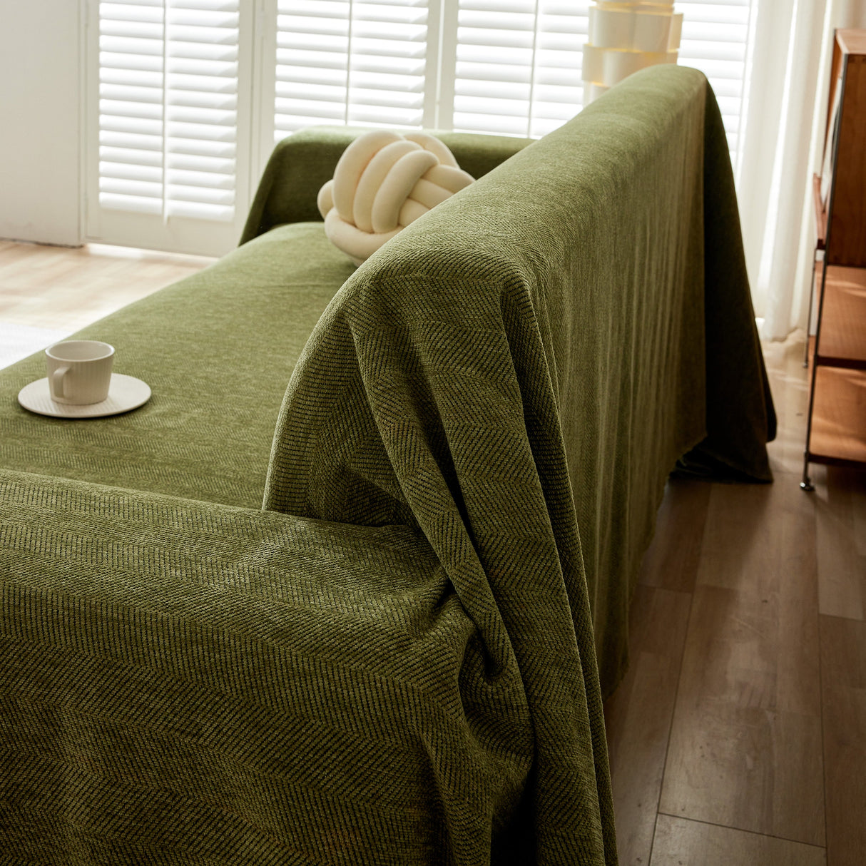 Herringbone Oversized Chenille Couch Throw Cover Sofa Slipcovers Couch Covers for Sectional Couches