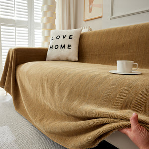 Herringbone Oversized Chenille Couch Throw Cover Sofa Slipcovers Couch Covers for Sectional Couches