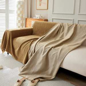 Herringbone Oversized Chenille Couch Throw Cover Sofa Slipcovers Couch Covers for Sectional Couches