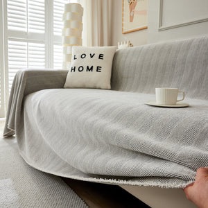Herringbone Oversized Chenille Couch Throw Cover Sofa Slipcovers Couch Covers for Sectional Couches