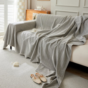 Herringbone Oversized Chenille Couch Throw Cover Sofa Slipcovers Couch Covers for Sectional Couches