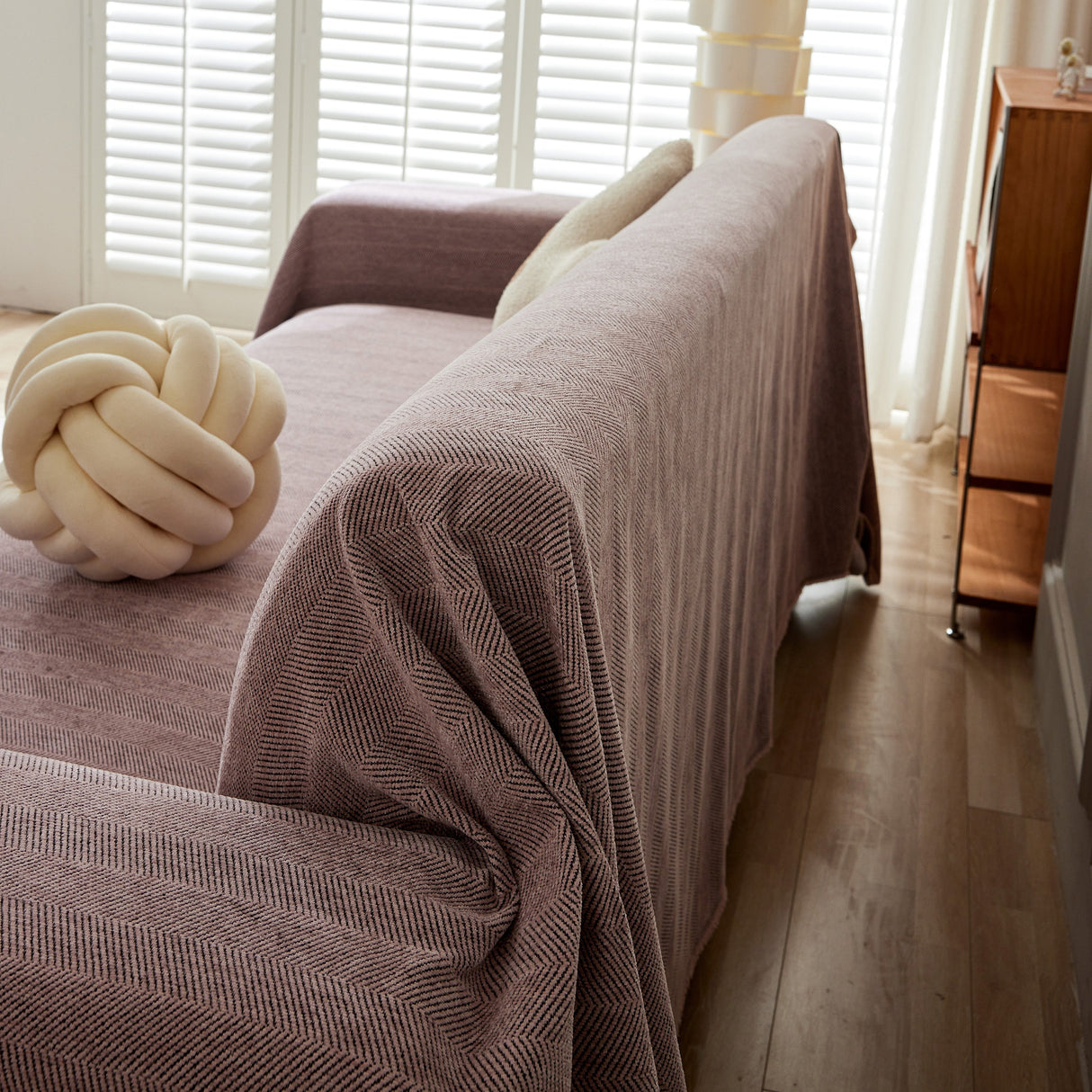 Herringbone Oversized Chenille Couch Throw Cover Sofa Slipcovers Couch Covers for Sectional Couches