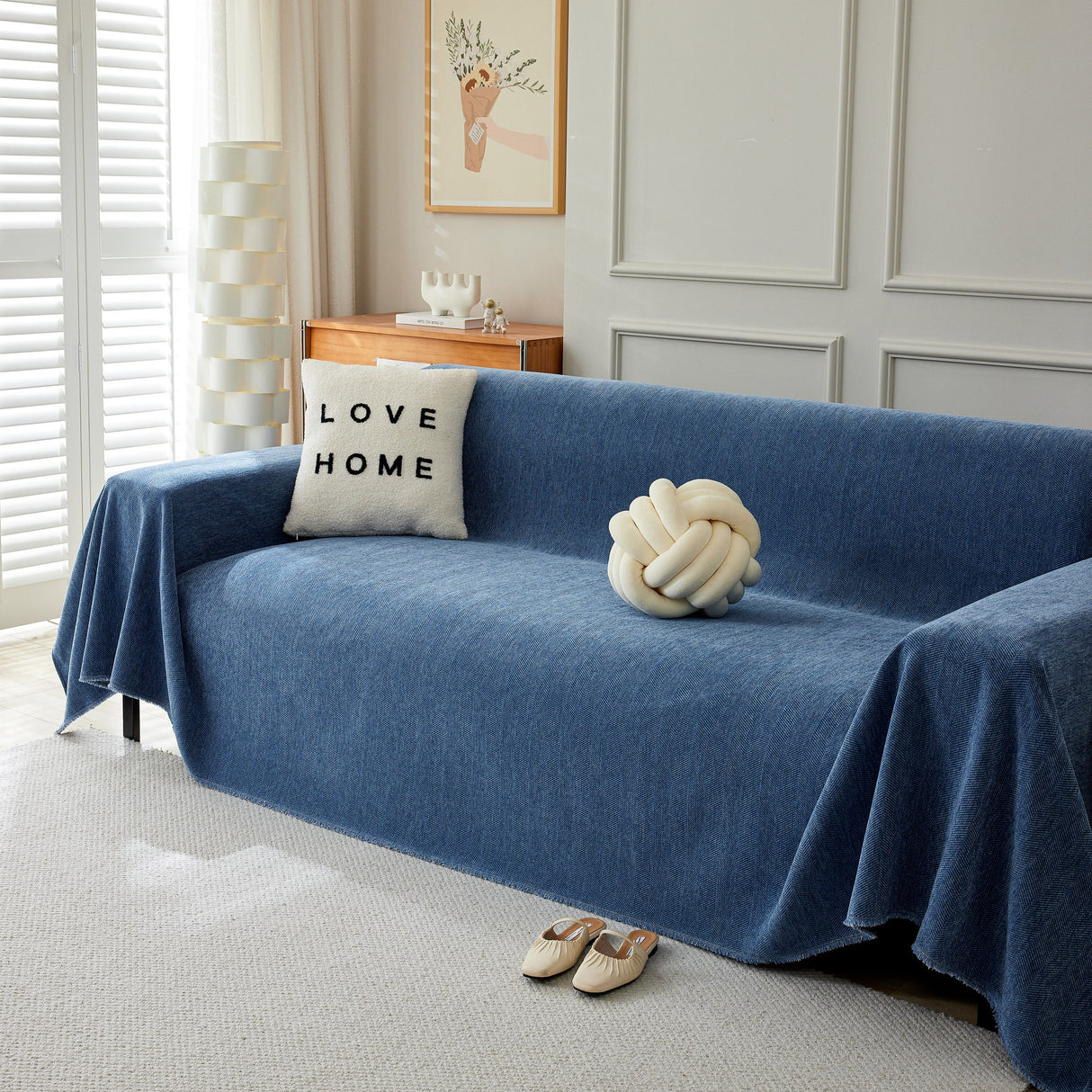 Herringbone Oversized Chenille Couch Throw Cover Sofa Slipcovers Couch Covers for Sectional Couches