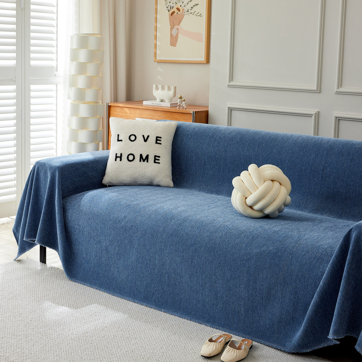 Herringbone Oversized Chenille Couch Throw Cover Sofa Slipcovers Couch Covers for Sectional Couches