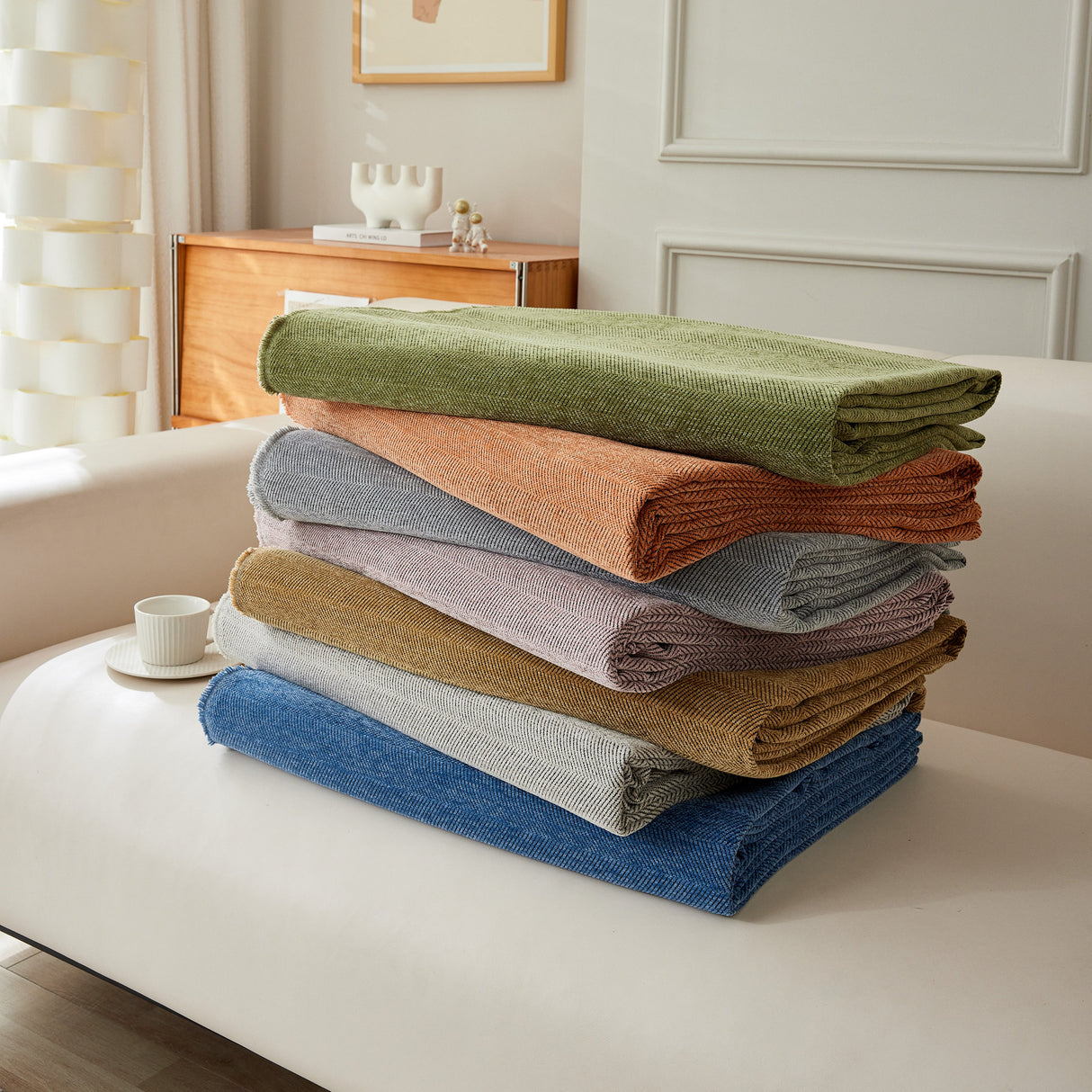 Herringbone Oversized Chenille Couch Throw Cover Sofa Slipcovers Couch Covers for Sectional Couches