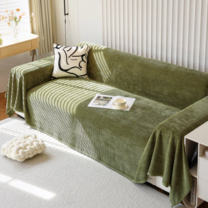 Chenille Thickened Solid Couch Blanket Throws, Reversible Couch Covers for Sectional Couches