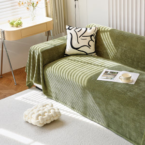 Chenille Thickened Solid Couch Blanket Throws, Reversible Couch Covers for Sectional Couches
