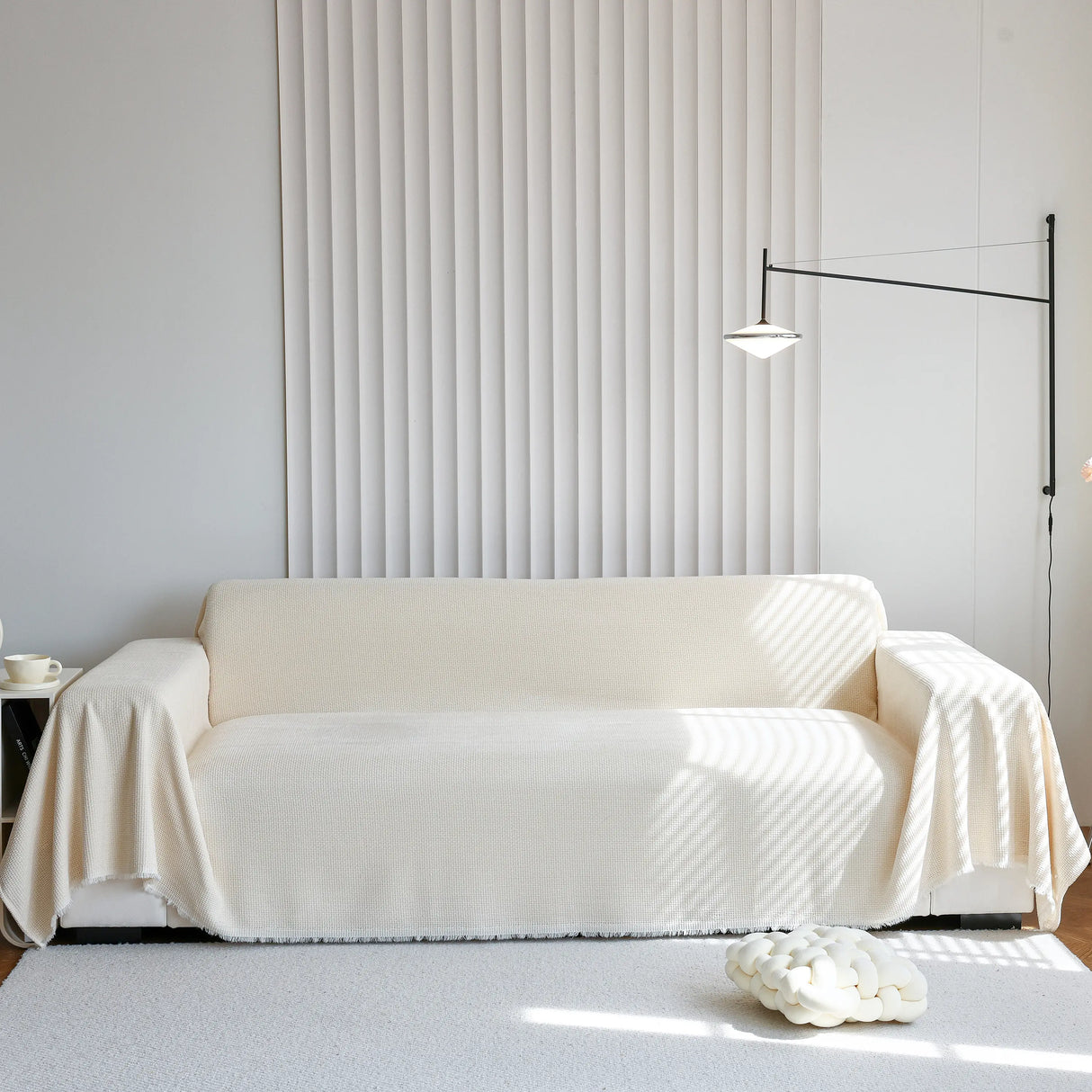 Chenille Thickened Solid Couch Blanket Throws, Reversible Couch Covers for Sectional Couches