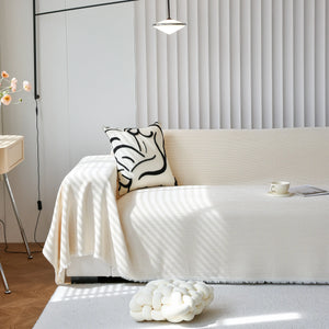 Chenille Thickened Solid Couch Blanket Throws, Reversible Couch Covers for Sectional Couches