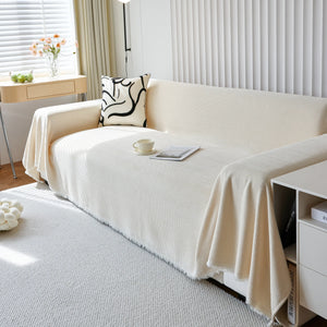Chenille Thickened Solid Couch Blanket Throws, Reversible Couch Covers for Sectional Couches
