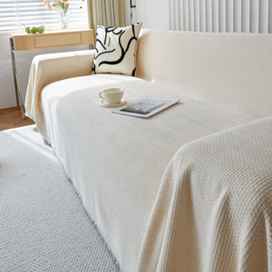 Chenille Thickened Solid Couch Blanket Throws, Reversible Couch Covers for Sectional Couches