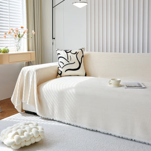 Chenille Thickened Solid Couch Blanket Throws, Reversible Couch Covers for Sectional Couches