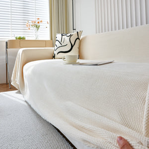 Chenille Thickened Solid Couch Blanket Throws, Reversible Couch Covers for Sectional Couches