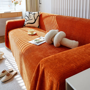 Chenille Thickened Solid Couch Blanket Throws, Reversible Couch Covers for Sectional Couches