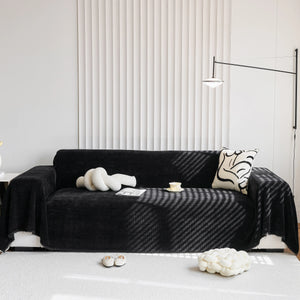 Chenille Thickened Solid Couch Blanket Throws, Reversible Couch Covers for Sectional Couches