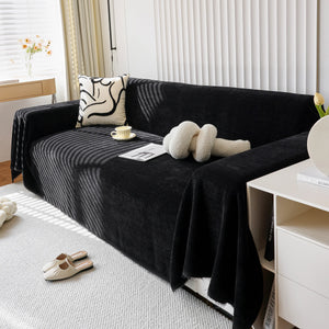 Chenille Thickened Solid Couch Blanket Throws, Reversible Couch Covers for Sectional Couches