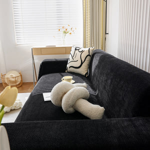 Chenille Thickened Solid Couch Blanket Throws, Reversible Couch Covers for Sectional Couches