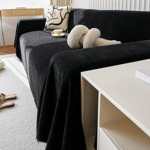 Chenille Thickened Solid Couch Blanket Throws, Reversible Couch Covers for Sectional Couches