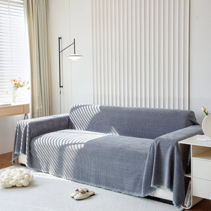 Chenille Thickened Solid Couch Blanket Throws, Reversible Couch Covers for Sectional Couches
