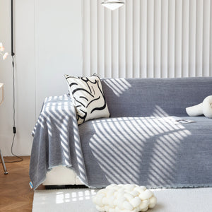 Chenille Thickened Solid Couch Blanket Throws, Reversible Couch Covers for Sectional Couches