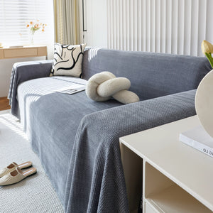 Chenille Thickened Solid Couch Blanket Throws, Reversible Couch Covers for Sectional Couches