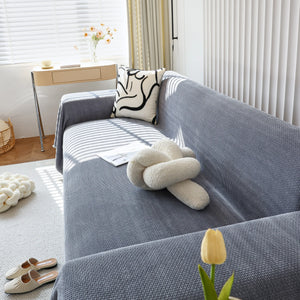 Chenille Thickened Solid Couch Blanket Throws, Reversible Couch Covers for Sectional Couches