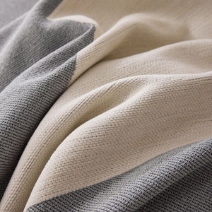 Modern Abstract Chenille Sofa Cover, Large Soft Throw Blanket with Tassels for Couch