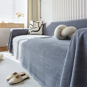 Chenille Thickened Solid Couch Blanket Throws, Reversible Couch Covers for Sectional Couches