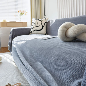 Chenille Thickened Solid Couch Blanket Throws, Reversible Couch Covers for Sectional Couches