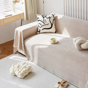 Chenille Thickened Solid Couch Blanket Throws, Reversible Couch Covers for Sectional Couches