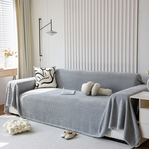 Chenille Thickened Solid Couch Blanket Throws, Reversible Couch Covers for Sectional Couches