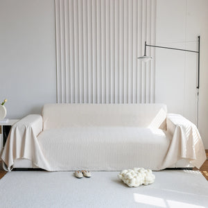 Textured Chenille Sofa Cover Throw, Soft Washable Couch Blanket Protector for Pets