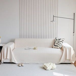 Textured Chenille Sofa Cover Throw, Soft Washable Couch Blanket Protector for Pets