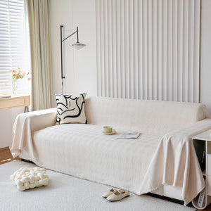 Textured Chenille Sofa Cover Throw, Soft Washable Couch Blanket Protector for Pets