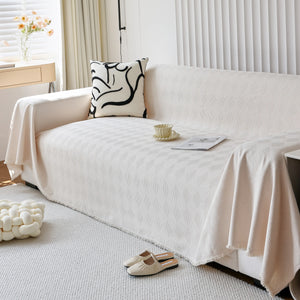 Textured Chenille Sofa Cover Throw, Soft Washable Couch Blanket Protector for Pets