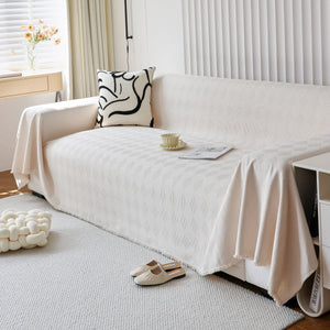 Textured Chenille Sofa Cover Throw, Soft Washable Couch Blanket Protector for Pets