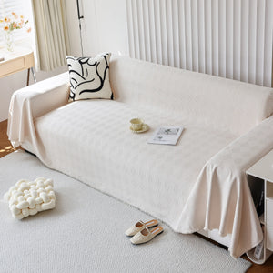 Textured Chenille Sofa Cover Throw, Soft Washable Couch Blanket Protector for Pets