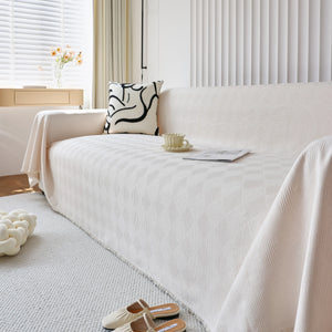 Textured Chenille Sofa Cover Throw, Soft Washable Couch Blanket Protector for Pets