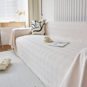 Textured Chenille Sofa Cover Throw, Soft Washable Couch Blanket Protector for Pets